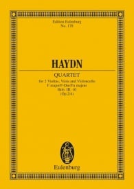 Haydn: String Quartet F major Opus 2/4 Hob. III: 10 (Study Score) published by Eulenburg